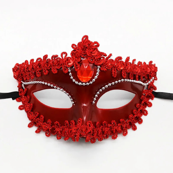 Masquerade-karnevalfestmask Masquerade Cosplay Anime Venetian Ögonmask Cosplay Bal Maskeraddräkt Nattklubb Ansiktsmask Kostym för kvinnor män Silver-null