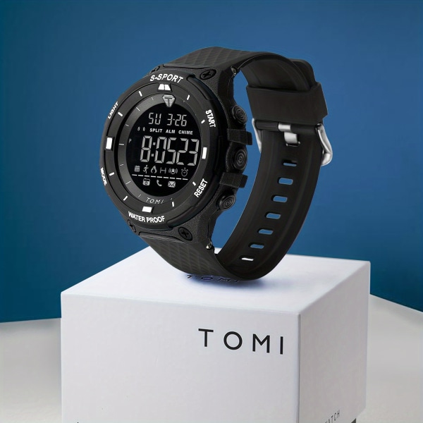 Stor urtavla digital watch för utomhusbruk, vattentät gummiband elektronisk watch för kvinnor män tonåringar studenter T214-1