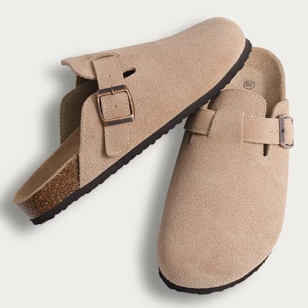 Pallene Classic Cork Clogs Tøfler Kvinder Slip-On Cork Sandaler Og Clogs Mænd Nye Sommeren Unisex Strand Sandaler House Flat Tompar Cow Suede-AT2 36(fit 22cm)