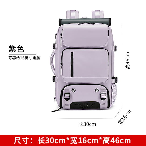 Rejsetaske Rygsæk Kvinder Stor Kapacitet Ultra-Let Multi-Funktionel Bagage Taske Bærbar Crossbody Rejser Mænd Rygsæk Light Gray 18 Inch
