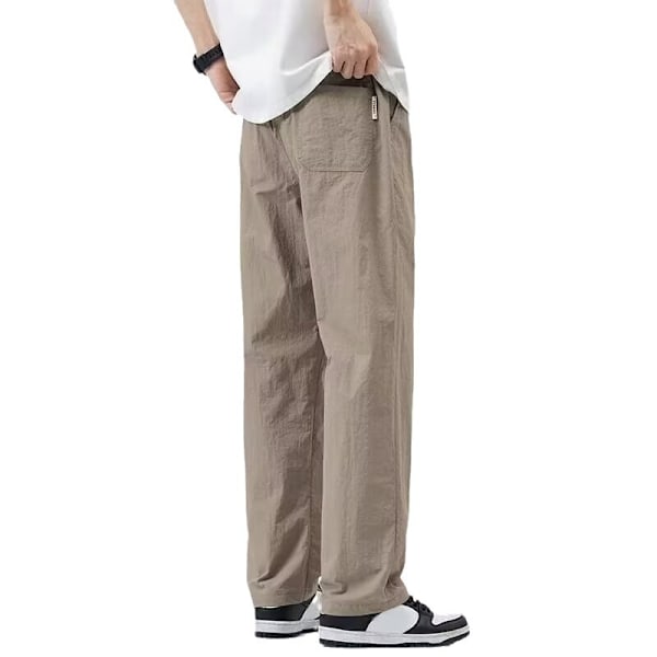 Allt Matchande Casual Byxor Mäns Lösa Straight Casual Byxor 2024 Trendy Mäns Solida Färgbyxor Allt-Matta Ins Hong Kong Style Fashion Mäns Byxor Khaki 4XL