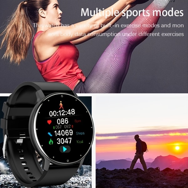 LIGE Smart Watch Herr Full Touch Screen Sport Fitness Watch IP67 Vattentät BT För Android Ios Smartwatch Herr+box Light Yellow