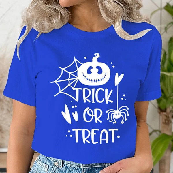 Temppu vai herkku hauska Halloween T-paita naiset Kurpitsa Halloween sarjakuva design Naisten T-paidat Halloween juhlat Classic T Shire T WHITE XXXL