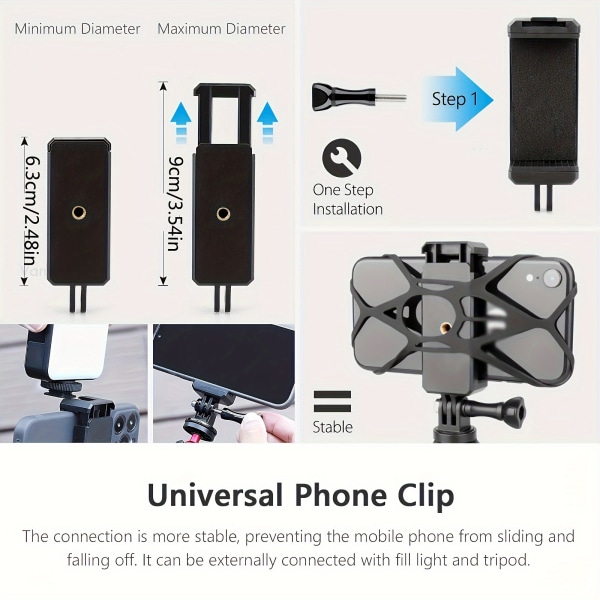 13st/ set Universal Mobiltelefon Bröstremshållare Sele Remhållare För Action Kamera Mobiltelefon Bröstrem Selefäste Huvudremshållare Kit 13pcs/set