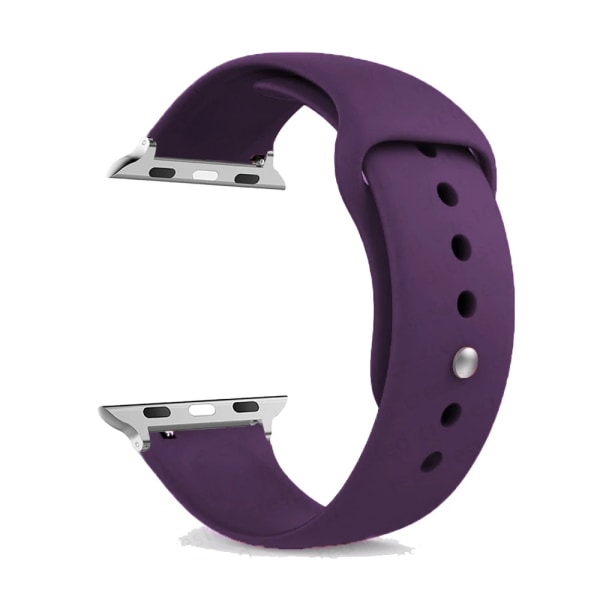 För Apple Watch -band 45 mm 44 mm 49 mm 40 mm 41 mm 42 mm Silikon Sportarmband correa iWatch Strap Series SE 9 8 7 6 5 3 4 Ultra 2 deep purple 42 44 45 49 mm