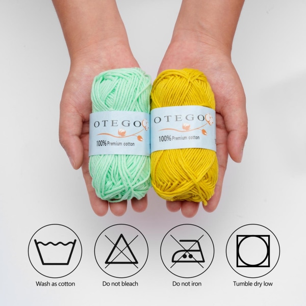 10-pack Bomullsgarn, Cotton Knitting, Crochet Yarn 150g multicolor