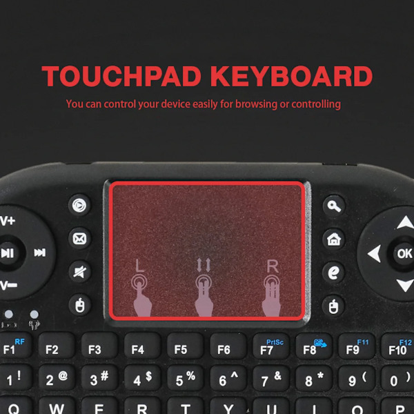 I8 Mini Trådlös Tangentbord 2.4G Handhållna Touch Classic Svart Franska Spanska Ryska Flygmus Spel Tangentbord För Android Tv Box Pc-Datorn Portuguese Lithium Version