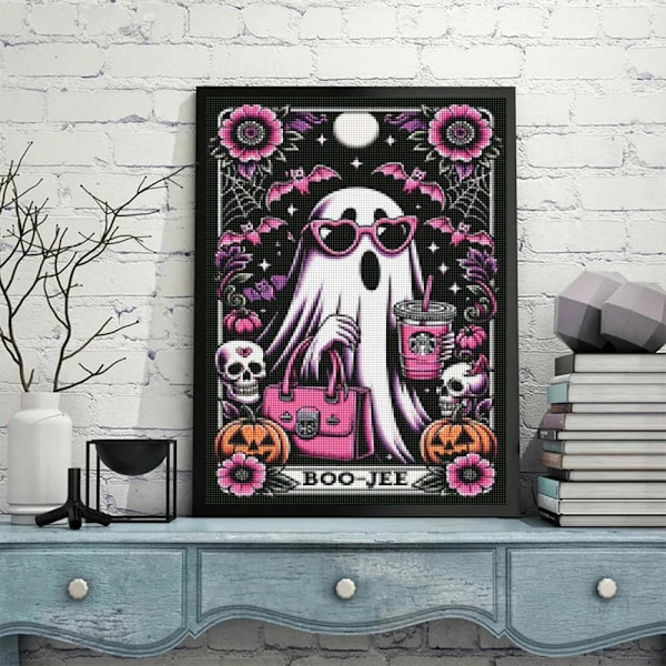 DIY AB Timantti Kirjonta Tarot Kortti Timanttimaalaus Sarjakuva Luuranko Ristipisto Sarja Halloween Taide Koriste Lahja KET15 20x30cm AB Round