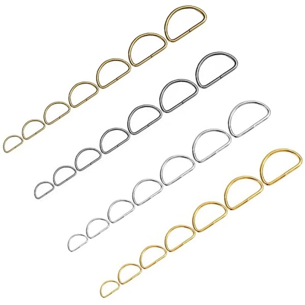 20st 100st Metalliska Icke-Svetsade D-Ringar Justerbara Spännen För Ryggsäckar Remmar Skor Väskor Katt Hundhalsband Dee-Spännen DIY Tillbehör 20PCS-Gold Inner diameter-25mm