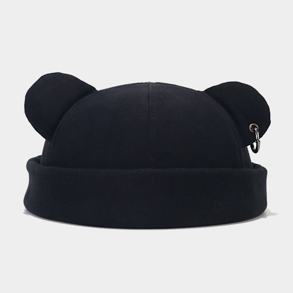 New Street Fashion Mäns Björn Öron Yupi Kinesiska Hyresvärden Kvinnors Trendiga Koreanska Stil Iron Hoop Hip Hop Bri Bri. Melon Hudhatta Brick Red M（56-58cm）