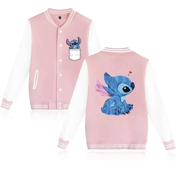 Gotisk Y2k Hoodie Lilo Stitch Baseballjacka Dam Sweatshirt Jul kawaii Jackor Streetwear Lösa Collegerockar black59002-936 S