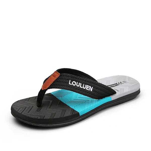 Hög Kvalitet Män Flip Flops Summer Beach Flip Flops Män Mode Andas Casual Män Strand Tomp Sommar Utomhus yfL-216-shenlan 44