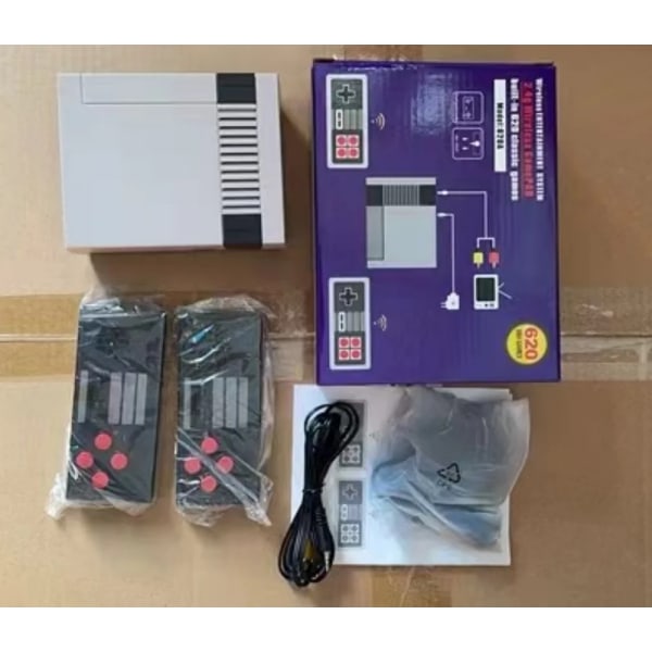 Retro trådlös handhållen 4 nycklar spelkonsol Inbyggd 620 klassiska spelkontroll för NES TV handhållen mini spelkonsol Joypad eu plug
