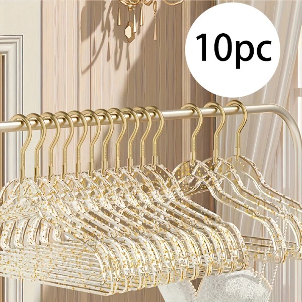 10/20/30 Hjemmekøjeskøjter Akryl Glimtende Pulver Krystal Køjeskøjter Transparent Anti-Glid Usynlig Drop-Resistent golden-10pcs