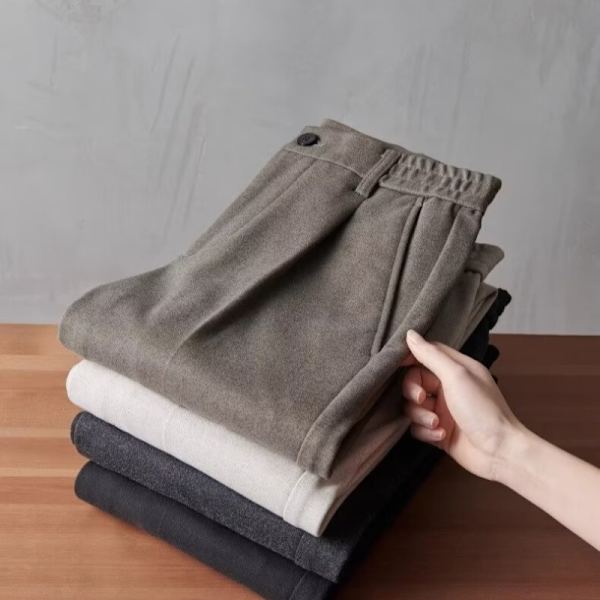 Ulla Byxor Mäns Moderiktiga Våren Och Hösten Rak Ankellånghet Slim-Fit Byxor Business Casual Byxor Män ' Dräktbyxor Höst Och Vinter Nytt Coffee 30