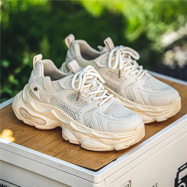 Billige Sko Clearance Gratis Fragt Sko Male Sneakers Sneakersy Super Copy Sko Sneakers Mens Tennis Offe Gratis Fragt Mænd Z-5-BEIGE 43