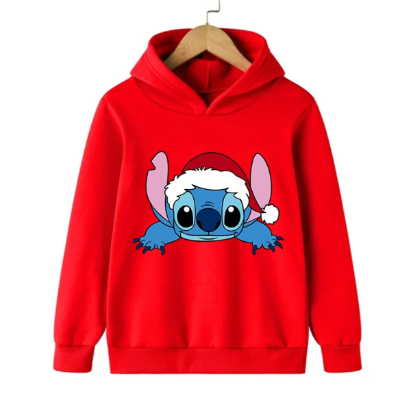 Ny Stitch Hoodie Jul Barn Tecknade Kläder Barn Flicka Pojke Lilo and Stitch Sweatshirt Manga Hoody Baby Casual Topp 59018 160CM