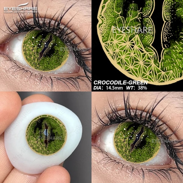 Eyeshare 1Pair Crazy Halloween Färg Kontaktlinser För Ögon Anime Cosplay Färgade Linser Kontakt Lens Beaute Ögonsminkning GOLDENEYE-BLUE 0