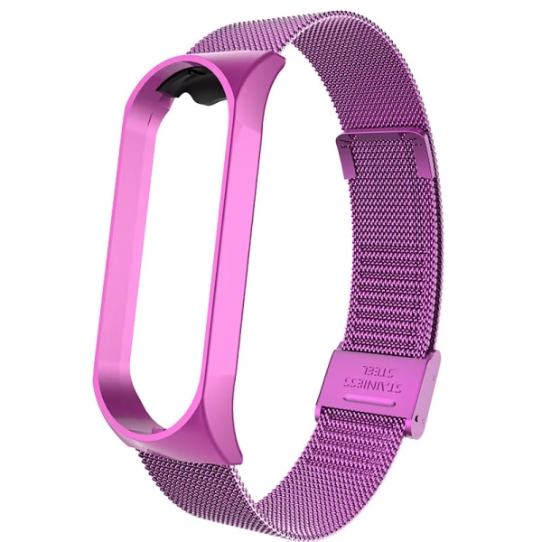 Rem för Xiaomi Mi Band 7 6 4 5 Handled Metallarmband Skruvfritt rostfritt stål för Mi Band 7 6 4 3 5 Rem Armband Pulseira purple For Mi band 7