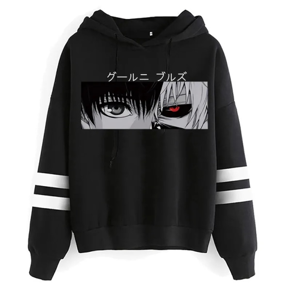 Unisex Tokyo Ghoul Kaneki Ken Eyes Hoodie Japansk Anime Pullover Herr Kawaii Manga Sweatshirt Harajuku Hip Hop Streetwear Man black2206 XL