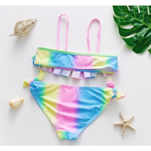 1~14Y Flickor Badkläder Flickor badkläder Två delar Barn Bikini set Biquini Infantil Simdräkt för barn-ST108mix ST289 green 3-4Years