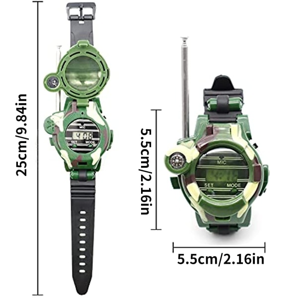 Walkie Talkies Watch, Spy Watch Army Toys For Kids, 7 In 1 Digital Watch Walkie Talkies, Tvåvägs långdistanssändare med ficklampa 2pcs