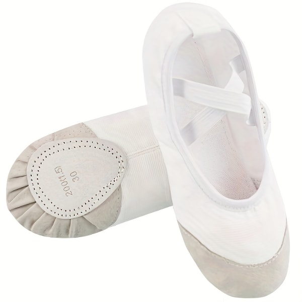 Bekväma balettdansskor för flickor för barn - perfekta för gymnastik- och träningsföreställningar White CN26(EU27)
