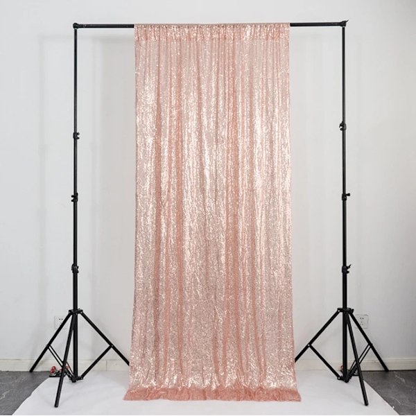 2Ftx8ft 2 Bitar Guld Sequin Bakgrund Gardin Paneler Steg Bröllop Part Bakgrund Drapes, Baby Dusch Ceremoni Födelsedag Dekoration gold 2PCS