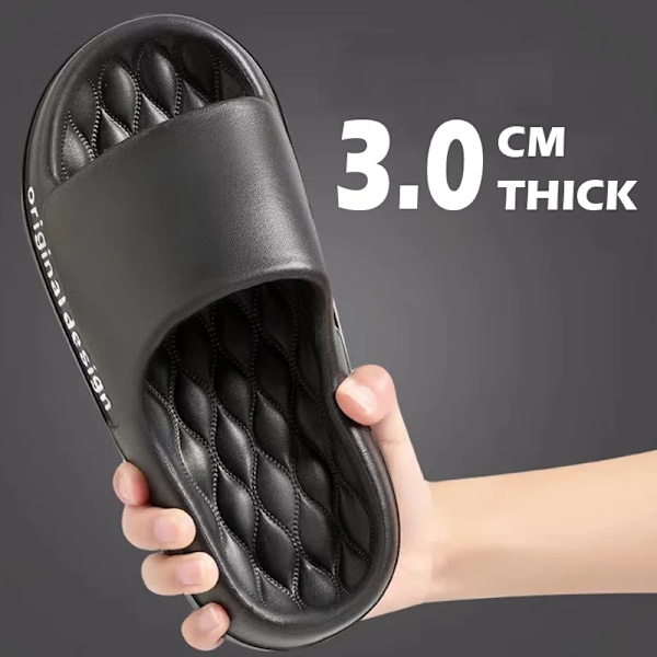 Män Trend Nya Sommar Tofflor Eva Non-Slip Mjuk Sole Moln Slides Kvinnor Sandaler För Hem Beach Inomhus Utomhus Män Flip Flop S black 42-43(foot 26CM)