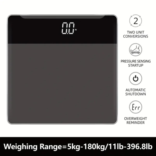 1pc Digital Bathroom Scale, Highly Accurate Scales For Body Weight, Measures Up To 181.44 KG, Perfect For Weight Loss And Monitoring Health
