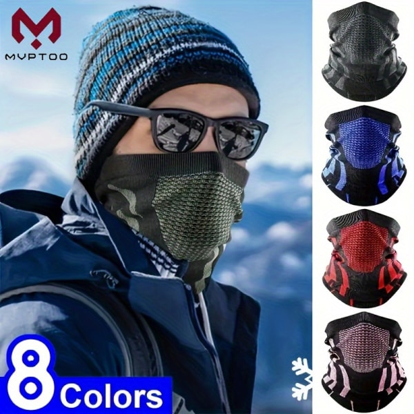 Winter Neck Damask Nackvärmare, Halv Face Ski Mask Cover Shield för kallt väder, Vindtät Tube Bandana Balaclava LY-W-08