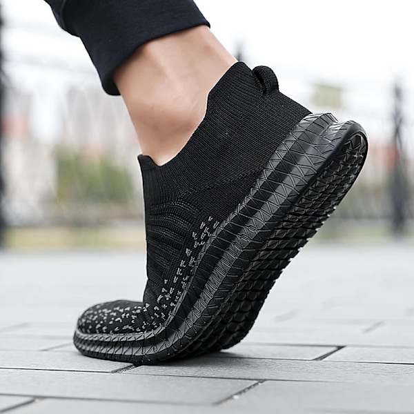 Åndbare Mænd Casual Sko Let Udendørs Mænd Gåture Sko Anti-Slip Mænd Sneakers Slip På Flats Vulcanizers Sko 2023 Black 47