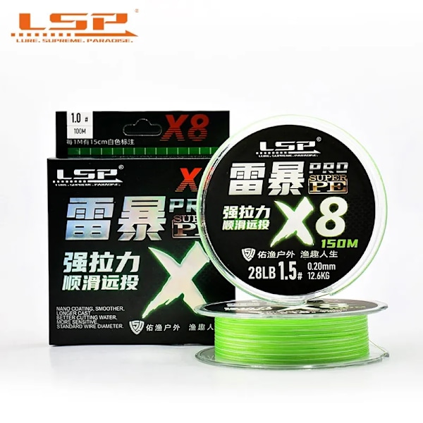 LSP Thunderstorm Pro PE Flettet Fiskesnøre 8 Tråde 100-500M 13-58LB Multifilament Line Karpe Linhas Pesca Til Hav Ferskvand LSP PRO PE 300M 1.2-24LB-0.18MM