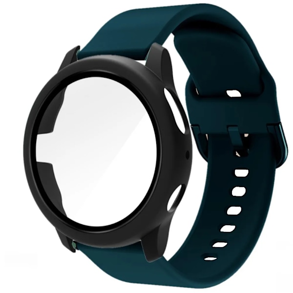 20 mm:n suojakotelo Samsung Galaxy Watch 4/5/6 40 mm:lle ja 44 mm:lle, ranneke Galaxy Watch Active 2:lle 40 mm:lle ja 44 mm:lle, suojaava puskuri Dark Green Black Galaxy Watch 6 40mm