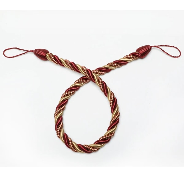 2 Styck Gardinbindare Rep Tie-Backs Handgjorda Gardinhållare Gardinerklämmor Hemtillbehör Dekorativt Mix Red