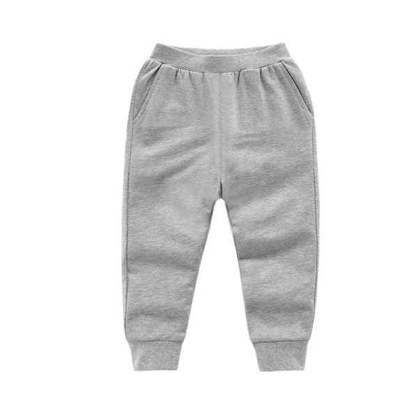 Barn Cashmere varma byxor för pojkar Flickor Vinter Tjock lammull Casual träningsbyxor för barn Sportbyxor Fleece Jogging Thin-Gray 6-7Y(130cm)