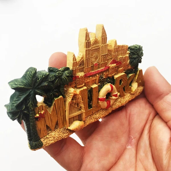 Europa Spanien Mallorca 3D Kylskåpsmagneter Turist Souvenir Dekoration Artiklar Hantverk Magnetisk Kylskåp Samling Gåvor ES-GH31019