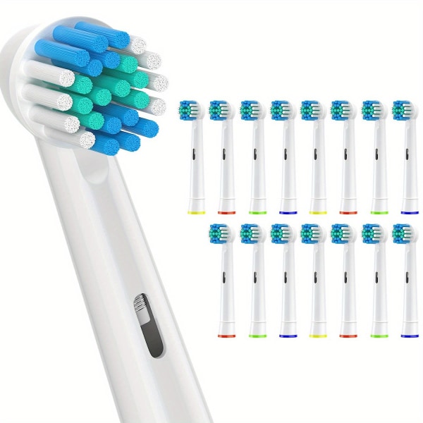 Ersättningsborsthuvuden kompatibla med Oral B Braun elektrisk tandborste 16 Count ( White )