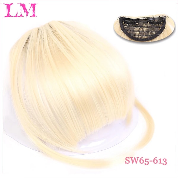 Lm Naturlig Straight Syntetiska Blunt Bangs Hög Temperatur Fiber Brun Kvinnor Clip-In Fulla Bangs Med Fringe Av Hår 6 Tums SW65-613