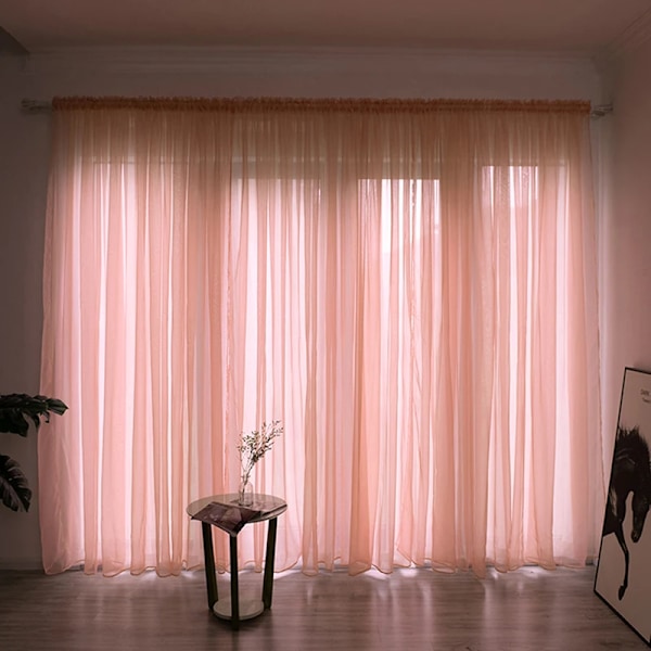 1Pcs Voile Fönster Ridå Solid Färg Druv Lila Hög Kvalitet Enkla Gardiner Moderna Generösa Vacker Utsökt Rida Dark Pink