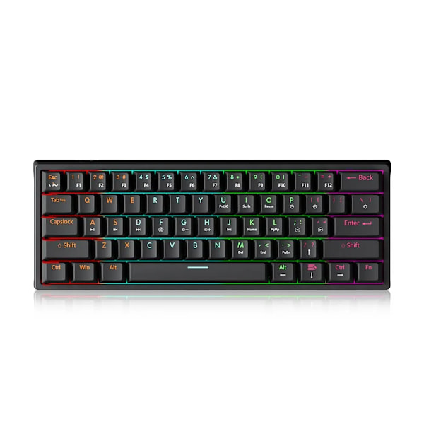 Mucai Mk61 Usb Gaming Mekanisk Tangentbord 61 Tangenter Röd Switch Kabel Kabel Rgb Bakgrundsbelyst MK61-LAN Red axis