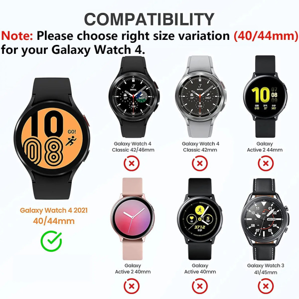 Glas+Matt Watch Cover för Samsung Galaxy Watch 4 Case 44mm 40mm, All Around-täckning Skyddande stötfångare för Galaxy Watch 5/4 Black Galaxy watch 5 44mm