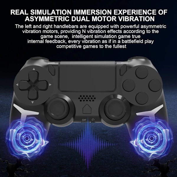 Gaminja 6-Axis Gyroskop Dual Vibration Med Trådløs Spilblok Bluetooth Controller Til Ps4 Ps3 Konsol PC-Computer Black