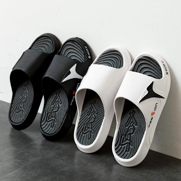 Fashion&Sport Miesten Tofflor Pvc Pehmeät Aurinko Liukumattomat Slides Casual Ulko Beach Flip Flops Koti Kylpyhuone Säästötila Tofflor Uudet Sa black 44-45