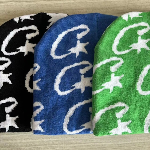 Modebeanie 2024 Letter Jacquard Hip-hop Keps för Kvinnor och Män Vinter Stickad Hatt Hot Girl Varm Stickad Hatt Ull Par Balaclava blue 1987 one size