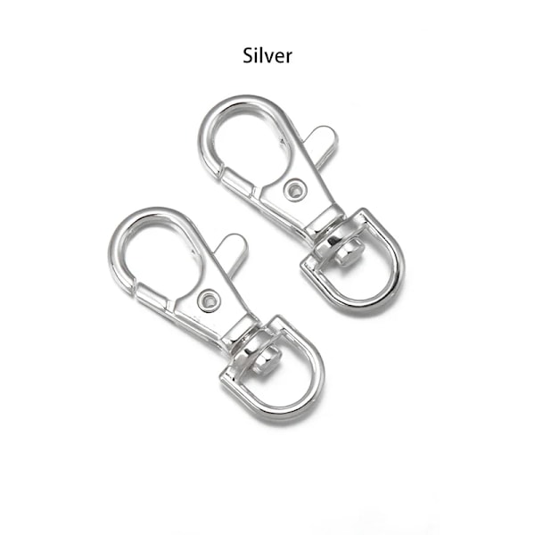 10 stk. Alloy Hummer Spænde Kroge D-ring Karabiner Kit Nøglering Bæltespænde Tilbehør Til Håndtasker DIY Håndværk Ornament Fremstilling Silver 35x15mm 10Pcs