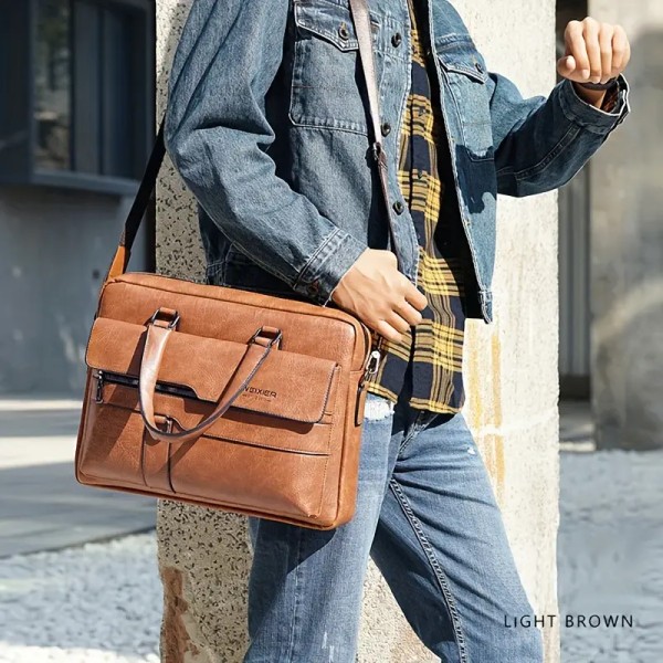 1pc Men's Bag Handbag Shoulder Bag Retro Bag Briefcase Business Computer Bag Messenger Bag Briefcase