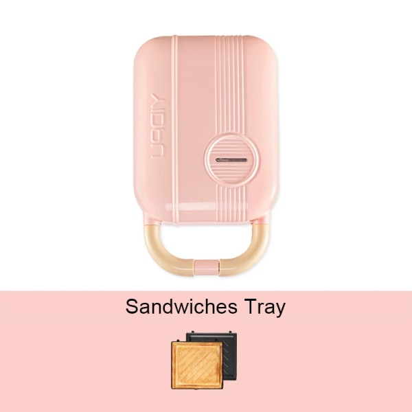 Elektrisk smörgåsmaskin Brödrostmaskin Frukost Smörgåsar Våfflor Taiyaki Takoyaki Munkar Bakplåt Molds Pink Standard