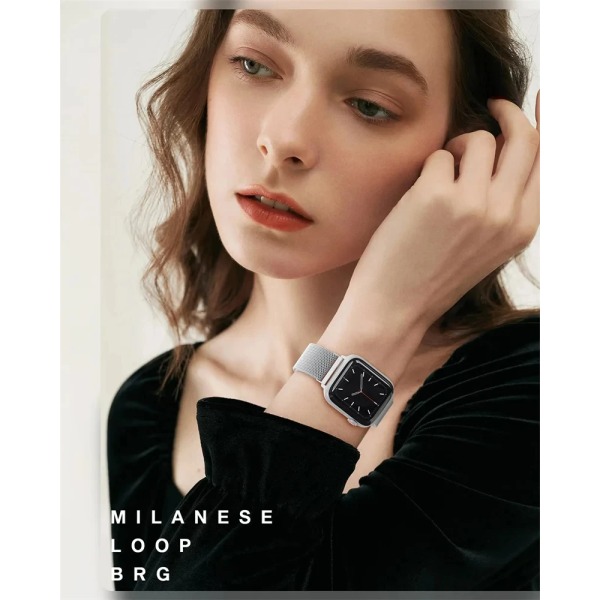 Milanese Loop för apple watch Band 44mm Ultra 2 49mm 45mm 41mm 40mm Metallarmband för apple watch Remserie 9 8 7 6 5 4 SE coffee 8 38mm 40mm 41mm