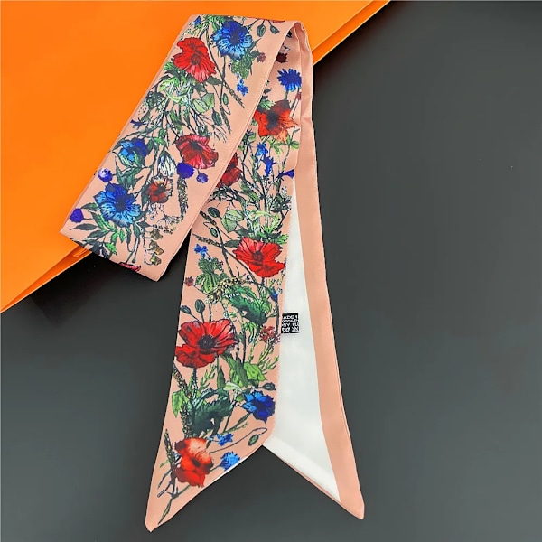 2023 Ny Luxury Märke Scarf Tarot Kvinnor Scarf Bag Hår Skinny Silk Scarves Design Foulard Neckerchief Headbander För Kvinnor 4